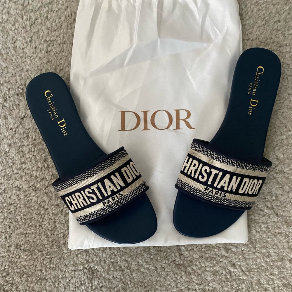 Christian Dior Dway Slide Deep Blue Size 40